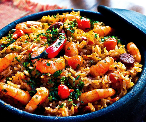 Hot dishes prepared by the crew